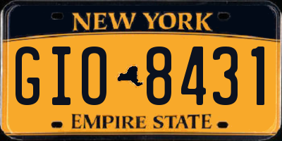 NY license plate GIO8431