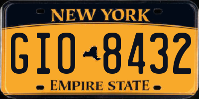 NY license plate GIO8432