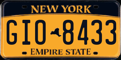 NY license plate GIO8433