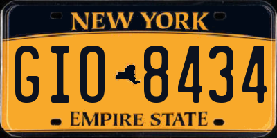 NY license plate GIO8434