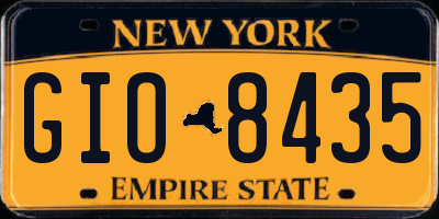 NY license plate GIO8435
