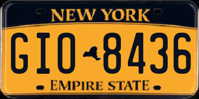 NY license plate GIO8436