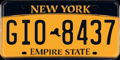 NY license plate GIO8437