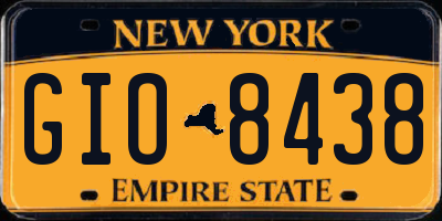 NY license plate GIO8438