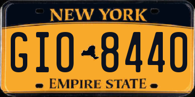 NY license plate GIO8440