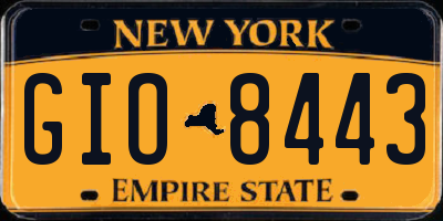 NY license plate GIO8443