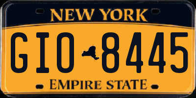 NY license plate GIO8445