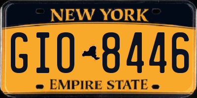 NY license plate GIO8446