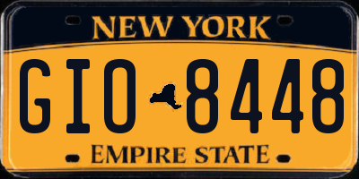 NY license plate GIO8448