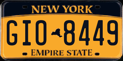 NY license plate GIO8449