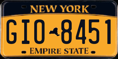 NY license plate GIO8451