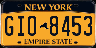 NY license plate GIO8453