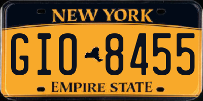 NY license plate GIO8455