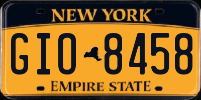 NY license plate GIO8458