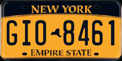 NY license plate GIO8461