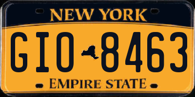 NY license plate GIO8463
