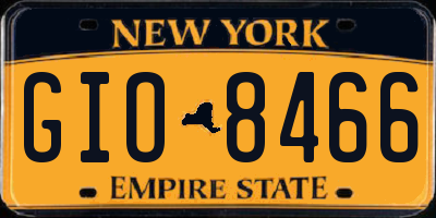 NY license plate GIO8466