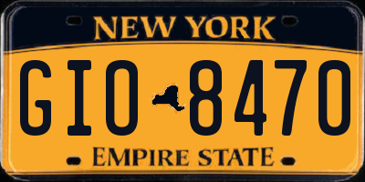 NY license plate GIO8470