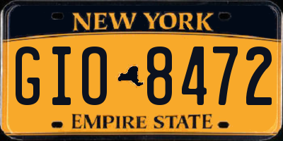 NY license plate GIO8472