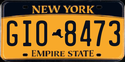 NY license plate GIO8473