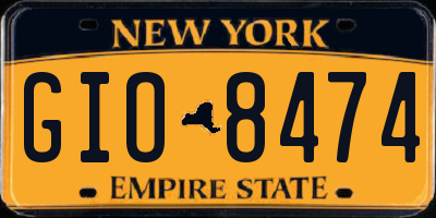 NY license plate GIO8474