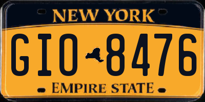 NY license plate GIO8476