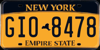 NY license plate GIO8478