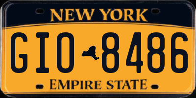 NY license plate GIO8486