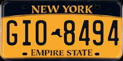 NY license plate GIO8494