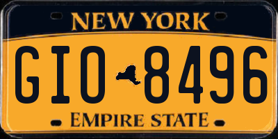 NY license plate GIO8496