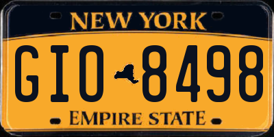 NY license plate GIO8498