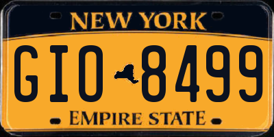 NY license plate GIO8499