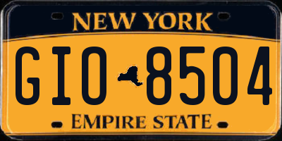 NY license plate GIO8504