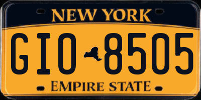 NY license plate GIO8505