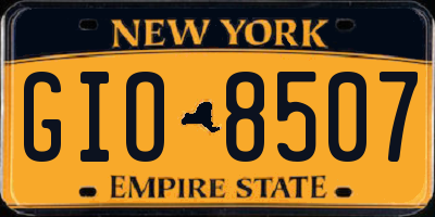 NY license plate GIO8507