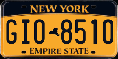NY license plate GIO8510