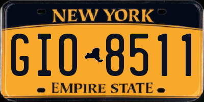 NY license plate GIO8511
