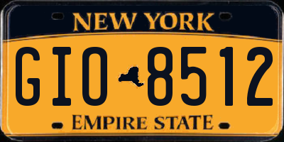 NY license plate GIO8512
