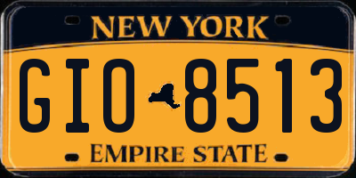 NY license plate GIO8513
