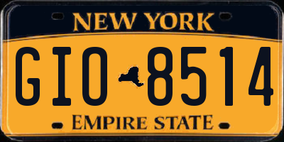 NY license plate GIO8514
