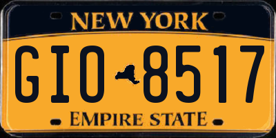 NY license plate GIO8517