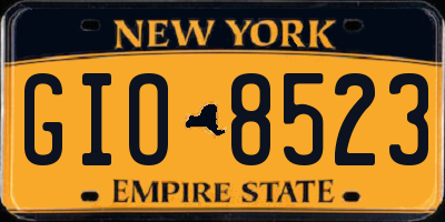 NY license plate GIO8523
