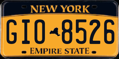 NY license plate GIO8526
