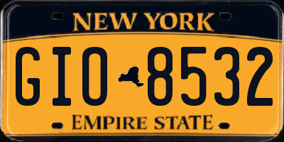 NY license plate GIO8532