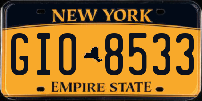 NY license plate GIO8533