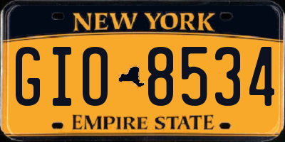 NY license plate GIO8534