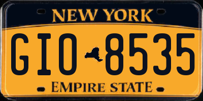 NY license plate GIO8535