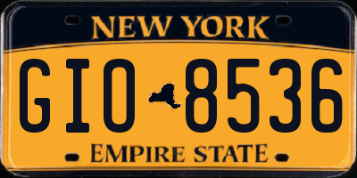 NY license plate GIO8536