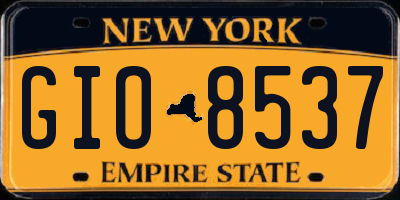 NY license plate GIO8537