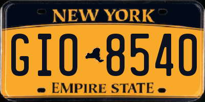 NY license plate GIO8540